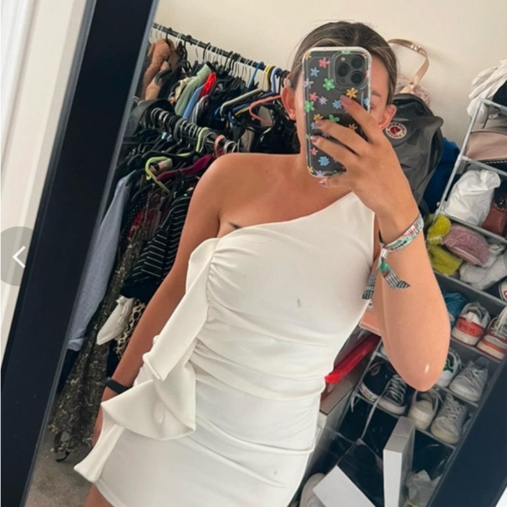 True Violet white bodycon dress